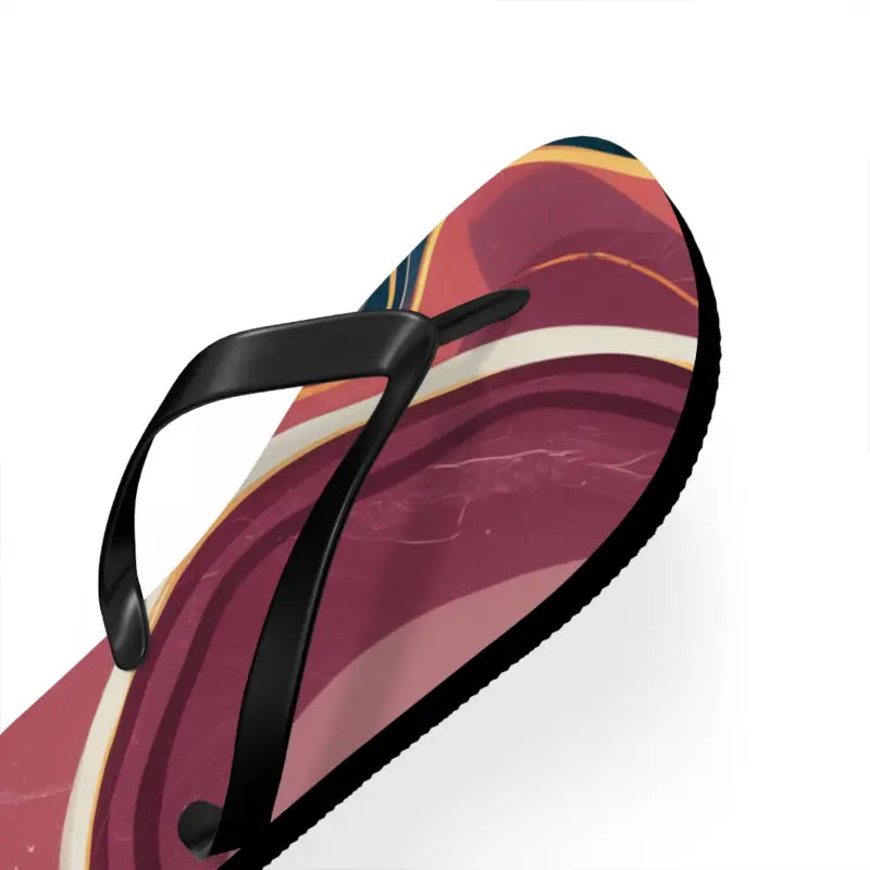 Chic Maroon Marble Flip Flops: Perfect for Summer Vibes - Shoes