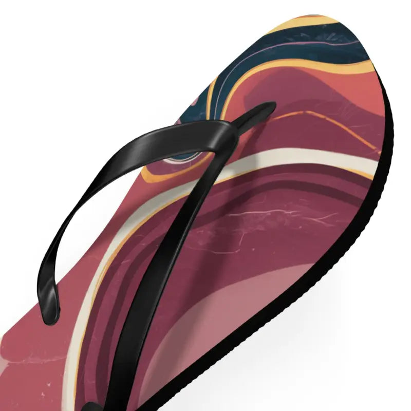 Chic Maroon Marble Flip Flops: Perfect for Summer Vibes - Shoes