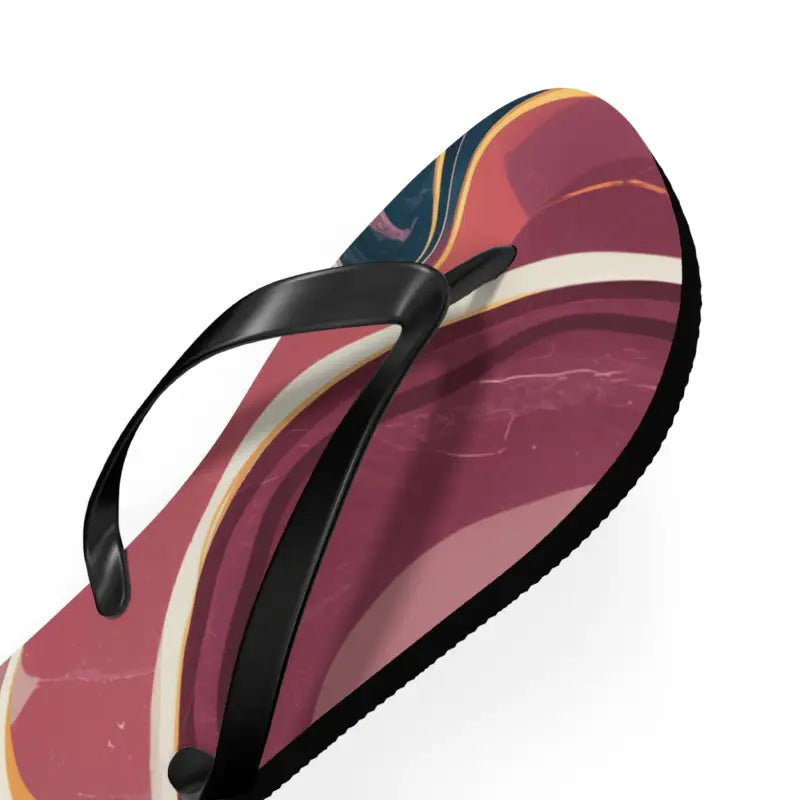 Chic Maroon Marble Flip Flops: Perfect for Summer Vibes - Shoes