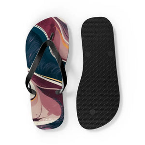 Maroon Marble Flip Flops - Bold Summer Style - Dipaliz - Slippers