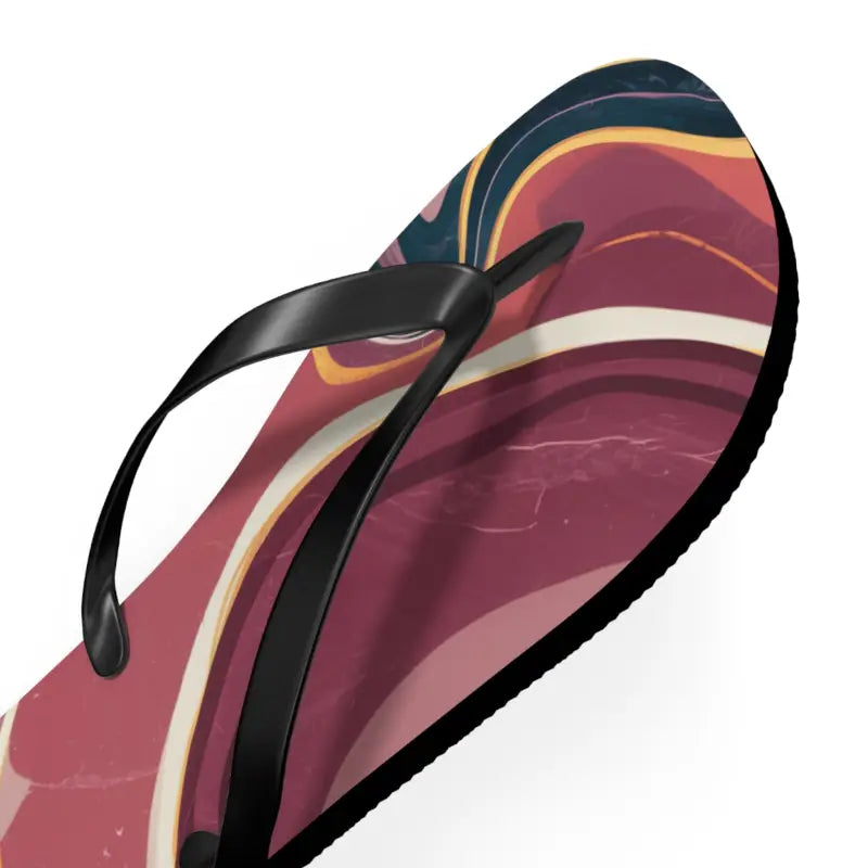 Chic Maroon Marble Flip Flops: Perfect for Summer Vibes - Shoes