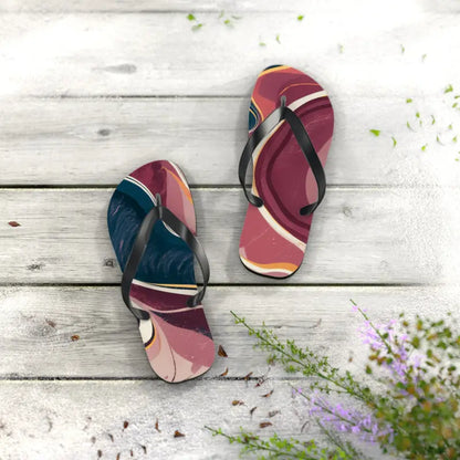 Chic Maroon Marble Flip Flops: Perfect for Summer Vibes - Shoes