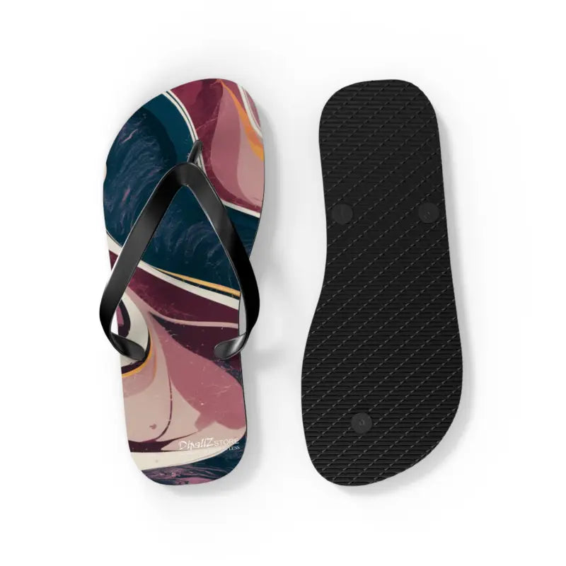 Chic Maroon Marble Flip Flops: Perfect for Summer Vibes - Shoes