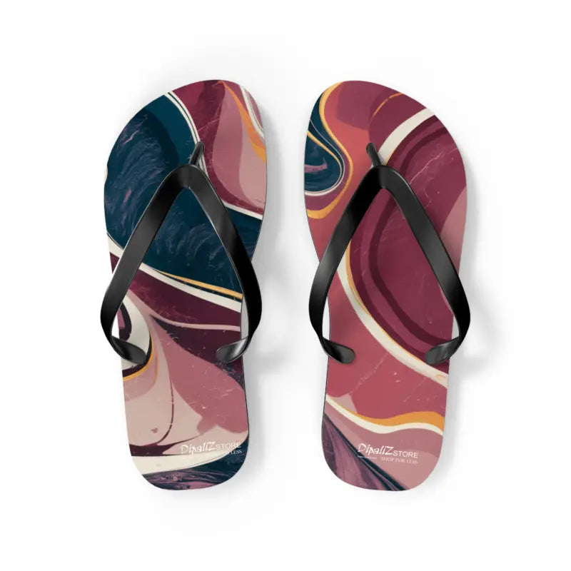 Chic Maroon Marble Flip Flops: Perfect for Summer Vibes - Shoes