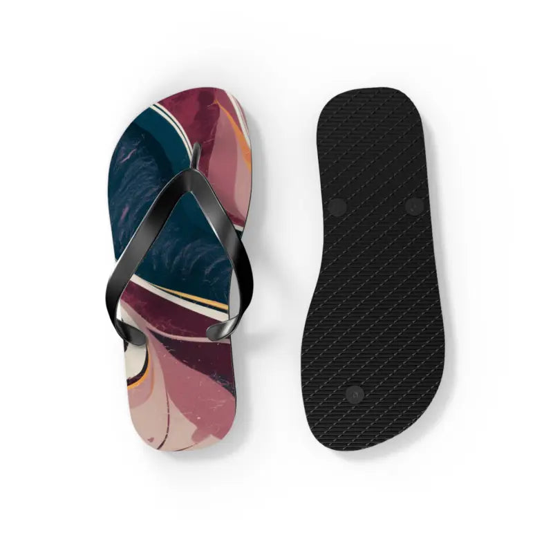 Chic Maroon Marble Flip Flops: Perfect for Summer Vibes - Shoes