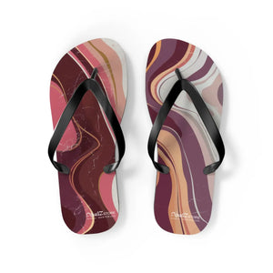 Maroon Marble Flip Flops - Summer Beach Shoes - Dipaliz - Slippers