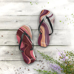 Maroon Marble Flip Flops - Summer Beach Shoes - Dipaliz - Slippers