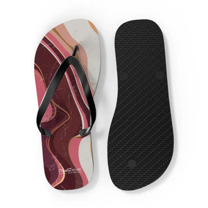 Maroon Marble Flip Flops - Summer Beach Shoes - Dipaliz - Slippers