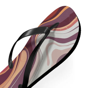 Maroon Marble Flip Flops - Summer Beach Shoes - Dipaliz - Slippers