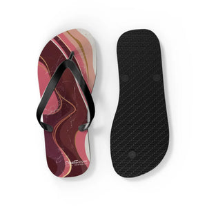 Maroon Marble Flip Flops - Summer Beach Shoes - Dipaliz - Slippers