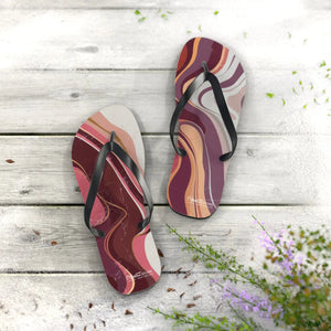 Maroon Marble Flip Flops - Summer Beach Shoes - Dipaliz - Slippers