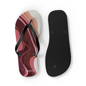 Maroon Marble Flip Flops - Summer Beach Shoes - Dipaliz - Slippers
