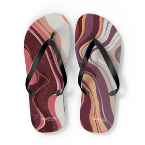 Maroon Marble Flip Flops - Summer Beach Shoes - Dipaliz - Slippers