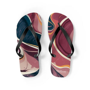 Maroon Marble Flip Flops - Bold Summer Style - Dipaliz - Slippers