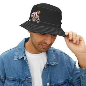 Martial Arts Bucket Hat Polyester Street Style Bold - Dipaliz - Small / White Stitching - Hats
