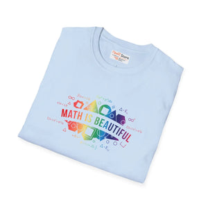 Math is Beautiful T-shirt, Rainbow Geometry Teacher Tee - T-shirts - m