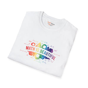 Math is Beautiful T-shirt, Rainbow Geometry Teacher Tee - T-shirts - m