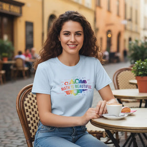 Math is Beautiful T-shirt, Rainbow Geometry Teacher Tee - T-shirts - m