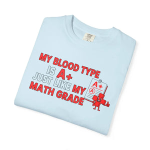 A+ Math Grade Blood Type Funny Cotton T-shirt - Dipaliz - T-shirts - m