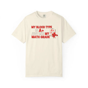 A+ Math Grade Blood Type Funny Cotton T-shirt - Dipaliz - T-shirts - m