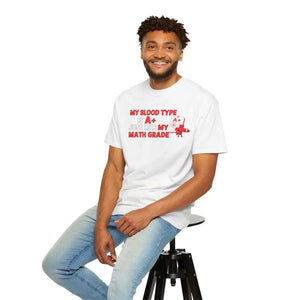 A+ Math Grade Blood Type Funny Cotton T-shirt - Dipaliz - T-shirts - m