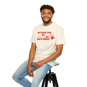 A+ Math Grade Blood Type Funny Cotton T-shirt - Dipaliz - T-shirts - m