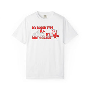 A+ Math Grade Blood Type Funny Cotton T-shirt - Dipaliz - T-shirts - m