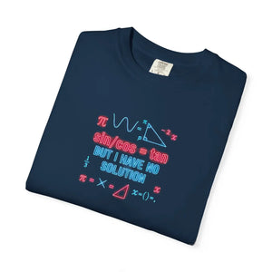 Math Humor T-shirt, ?I have no Solution’ Nerdy Algebra Graphic Tee - T-shirts - m