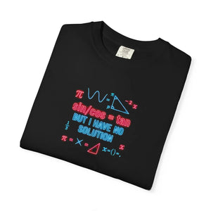 Math Humor T-shirt, ?I have no Solution’ Nerdy Algebra Graphic Tee - T-shirts - m