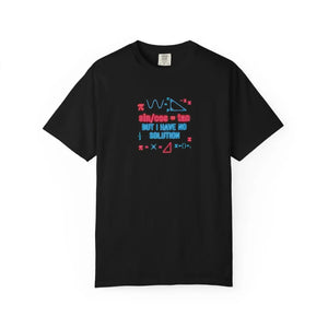 Math Humor T-shirt, ?I have no Solution’ Nerdy Algebra Graphic Tee - T-shirts - m