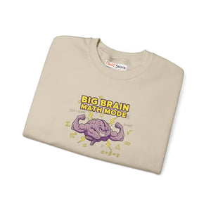 Math Lover Sweatshirt, ?Big Brain Mode’ Graphic Crewneck - Sweatshirts - m