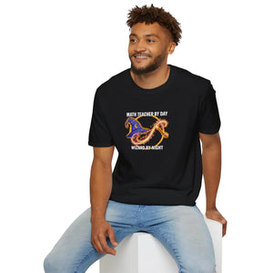 Math Teacher by Day Wizard Night T-shirt, Magical Gift - T-shirts - m