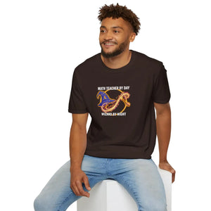 Math Teacher by Day Wizard Night T-shirt, Magical Gift - T-shirts - m