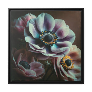 Anemone Flowers Matte Canvas - Black Frame Wall Art - Dipaliz - 24″ x (square) / 1.25’’