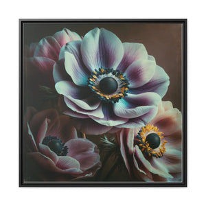 Anemone Flowers Matte Canvas - Black Frame Wall Art - Dipaliz - 32’’ x (square) / 1.25’’