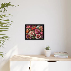 Vibrant Dahlia Flower Matte Canvas Black Frame Dipaliz - Posters Prints & Visual Artwork