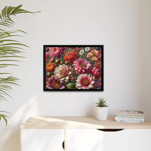 Vibrant Dahlia Flower Matte Canvas Black Frame Dipaliz - Posters Prints & Visual Artwork
