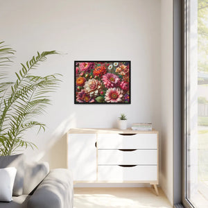 Vibrant Dahlia Flower Matte Canvas Black Frame Dipaliz - Posters Prints & Visual Artwork