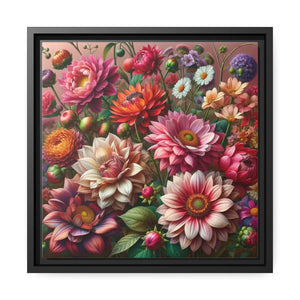 Vibrant Dahlia Flower Matte Canvas Black Frame Dipaliz - Posters Prints & Visual Artwork