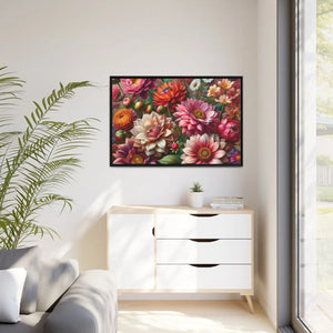 Vibrant Dahlia Flower Matte Canvas Black Frame Dipaliz - Posters Prints & Visual Artwork