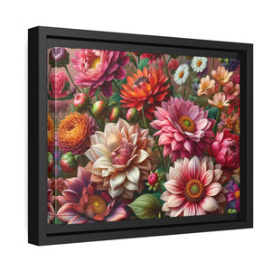 Vibrant Dahlia Flower Matte Canvas Black Frame Dipaliz - Posters Prints & Visual Artwork