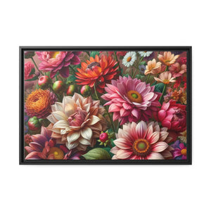 Vibrant Dahlia Flower Matte Canvas Black Frame Dipaliz - Posters Prints & Visual Artwork