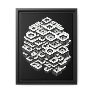 Hexagons Abstract Art – Matte Canvas Black Frame - Dipaliz - Posters Prints & Visual Artwork