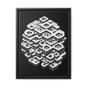 Hexagons Abstract Art – Matte Canvas Black Frame - Dipaliz - Posters Prints & Visual Artwork