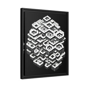 Hexagons Abstract Art – Matte Canvas Black Frame - Dipaliz - Posters Prints & Visual Artwork