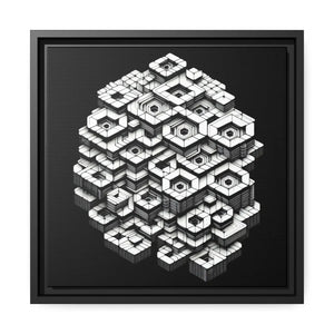 Hexagons Abstract Art – Matte Canvas Black Frame - Dipaliz - Posters Prints & Visual Artwork