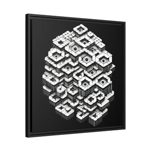 Hexagons Abstract Art – Matte Canvas Black Frame - Dipaliz - Posters Prints & Visual Artwork