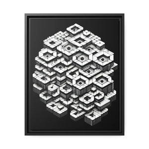 Hexagons Abstract Art – Matte Canvas Black Frame - Dipaliz - Posters Prints & Visual Artwork