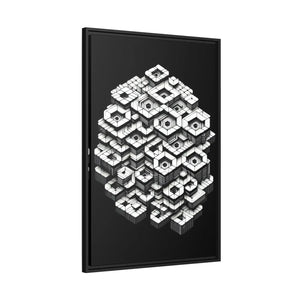 Hexagons Abstract Art – Matte Canvas Black Frame - Dipaliz - Posters Prints & Visual Artwork