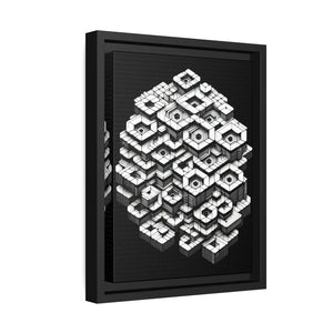 Hexagons Abstract Art – Matte Canvas Black Frame - Dipaliz - Posters Prints & Visual Artwork